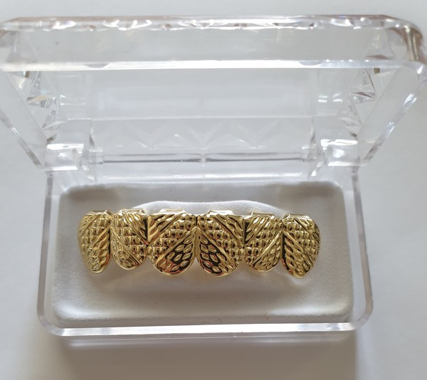 Gold Plated - Top teeth  Only - Bling High Shine Removable Hip Hop Teeth