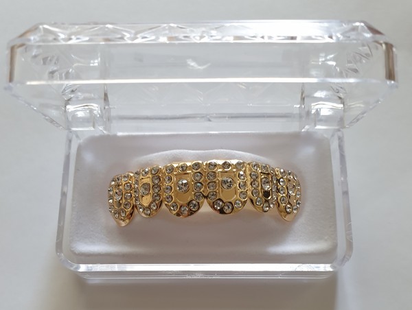 Grillz - Gold Plated - Top Side Only - Bling High Shine Removable Hip Hop Teeth